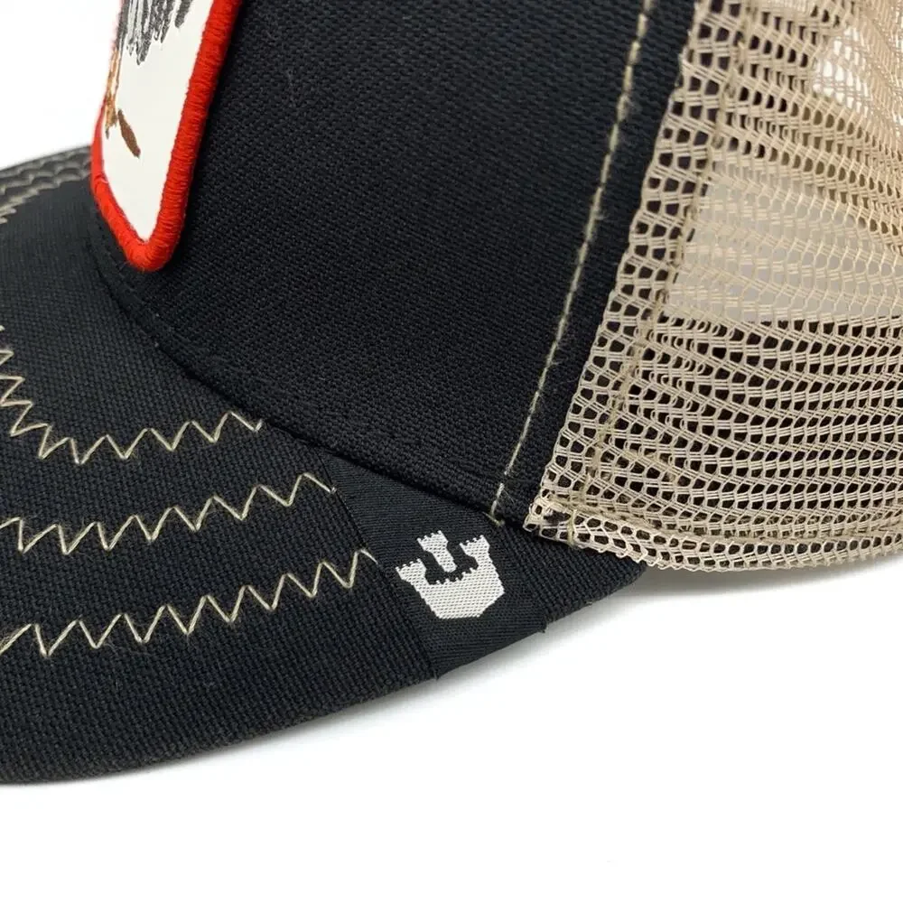 GOORIN BROS. The C ock Baseball Trucker Hat Black Tan - Picture 4 of 7